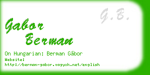 gabor berman business card