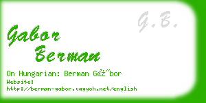 gabor berman business card
